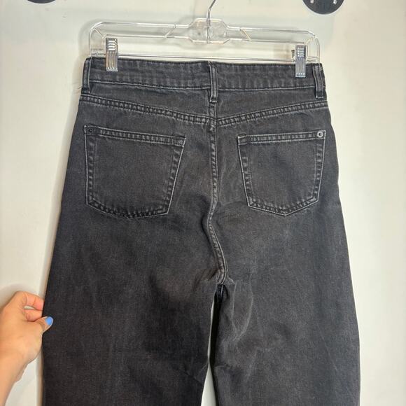 Mango Culotte Cropped High Waist Black Jeans - Picture 7 of 9